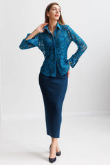Attitude - Embroidered French Lace Teal