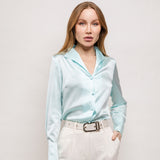 Soft Collar Blouse - Soft Aqua Bright!