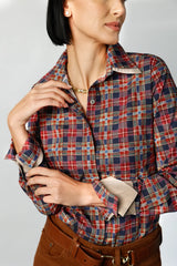 Double Collar - Plaid | Women's Blouse