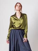 Soft Collar Blouse - Olive