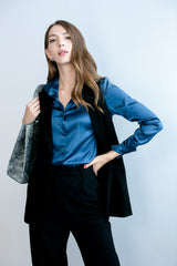 Soft Collar Blouse - Teal