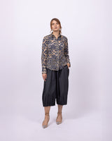 Attitude –Tan & Navy Lace Roses | Women’s Blouse