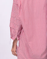 Red & White Stripe Mercerized Cotton Shirt-Dress - New!