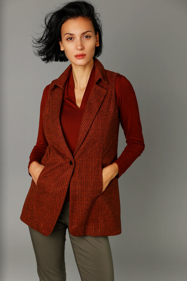 Classic Vest Jacket - Rustic Plaid