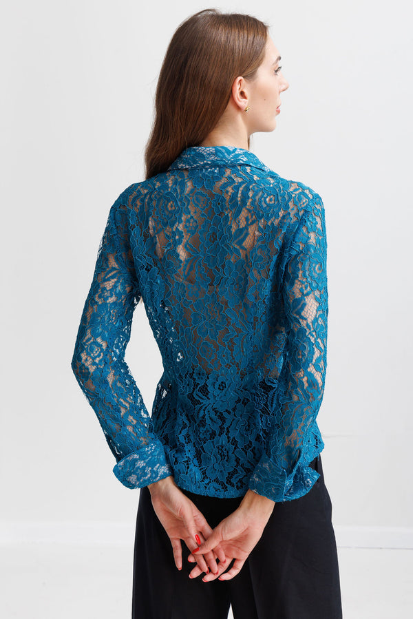 Attitude - Embroidered French Lace Teal
