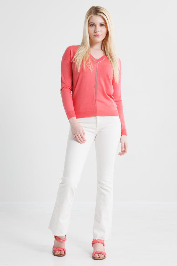Chain Sweater - Calypso Pink