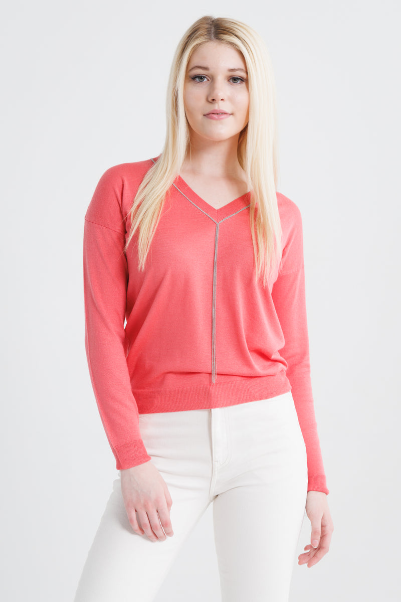 Chain Sweater - Calypso Pink