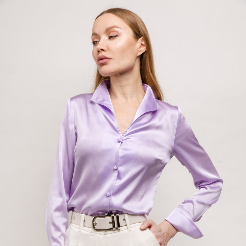 Soft Collar Blouse - Lavender!