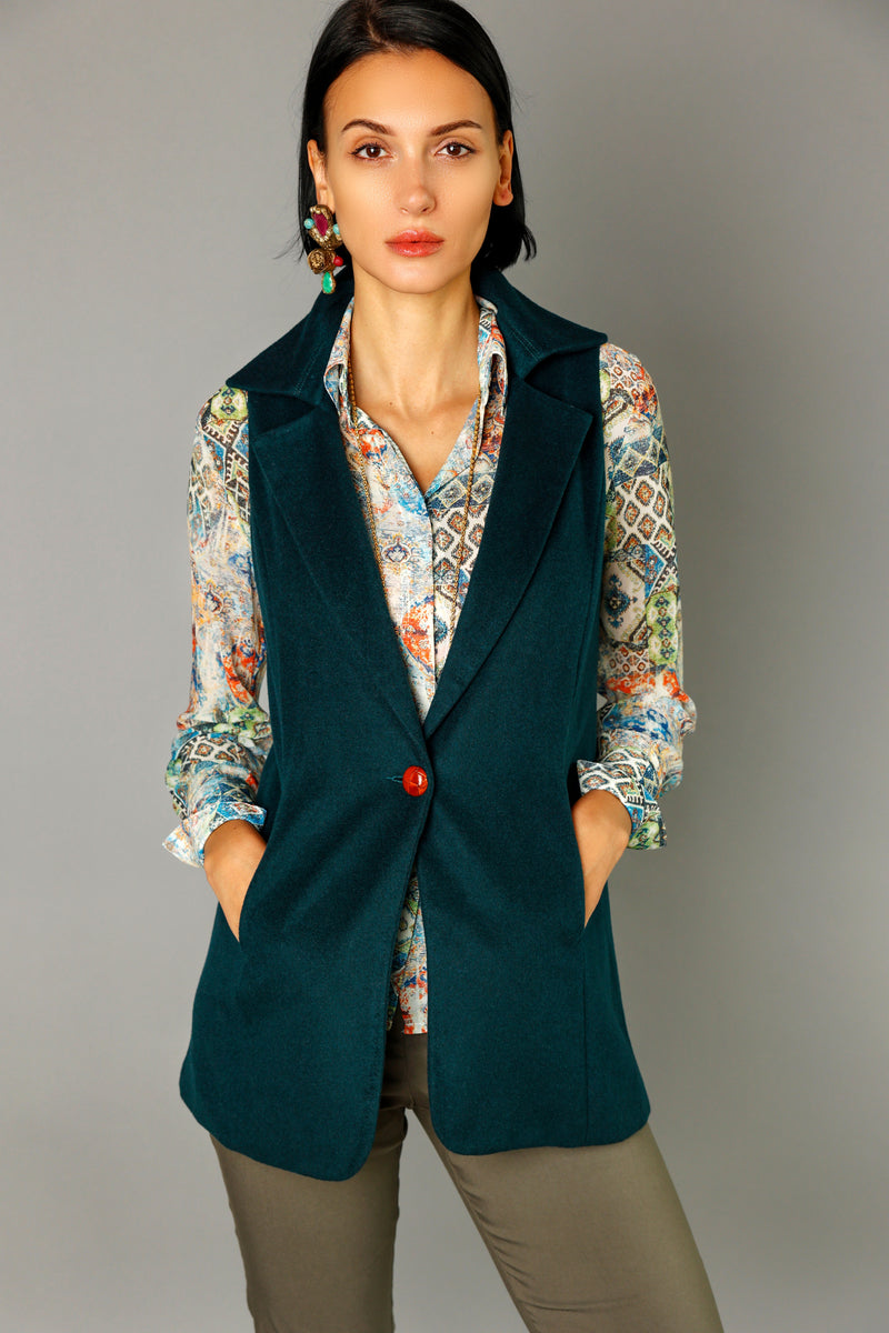 Classic Vest Jacket - Deep Teal
