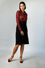 Attitude Blouse – Deep Wine French Lace