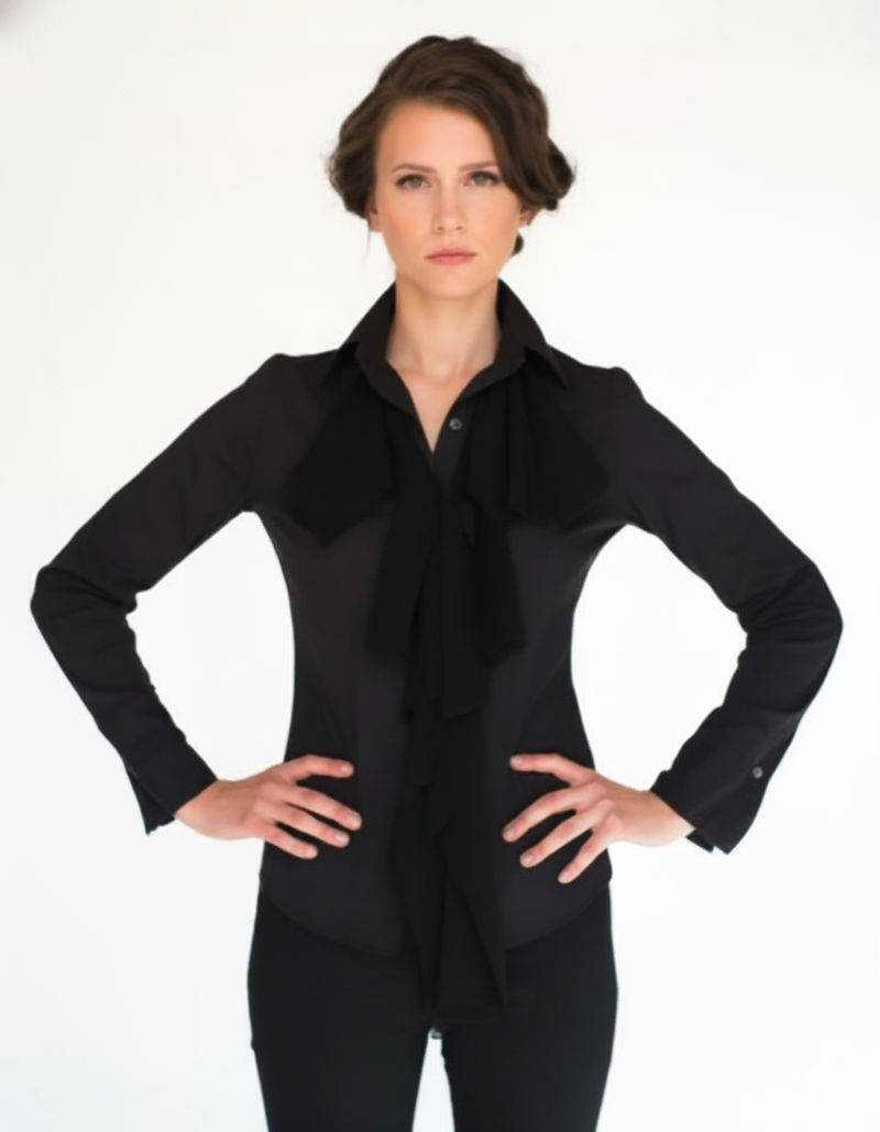 Black-Ruffle-Womens-Blouse-Farinaz