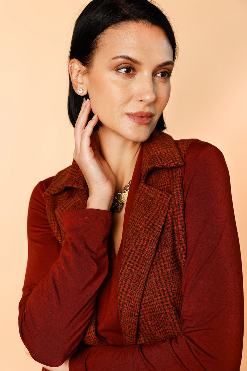 Classic Vest Jacket - Rustic Plaid | Women's Buttoned Top