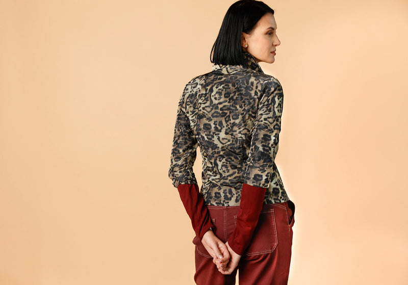 Corset - Leopard Print | Women's Buttoned Top