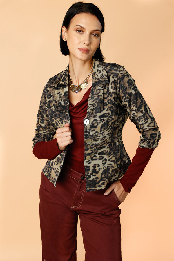 Corset - Leopard Print | Women's Buttoned Top