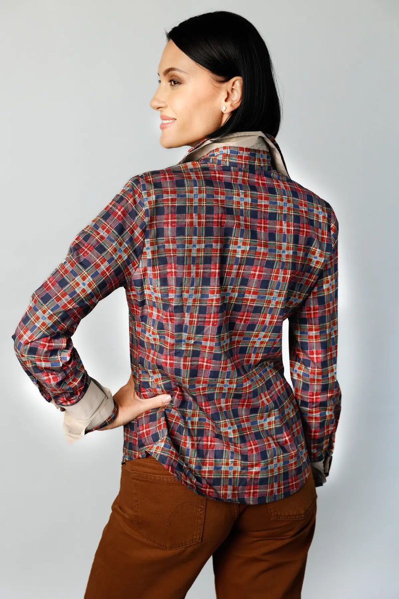 Double Collar - Plaid | Women's Blouse