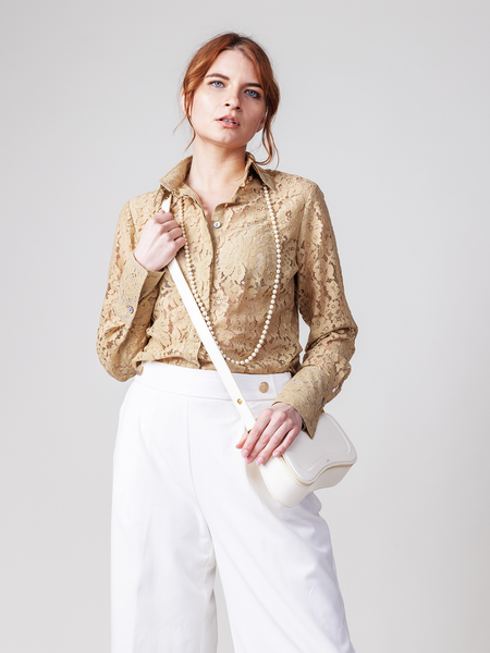 Attitude – Nude Lace | Women's Blouse - Farinaz Taghavi