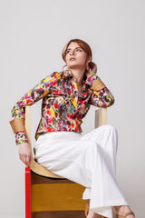Double Collar Cuff - Earth Brush | Women's Blouse