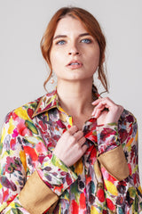 Double Collar Cuff - Earth Brush | Women's Blouse