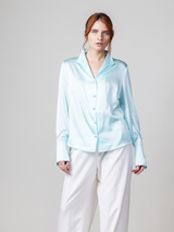 Soft Collar Blouse - Soft Aqua