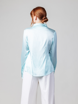 Soft Collar Blouse - Soft Aqua