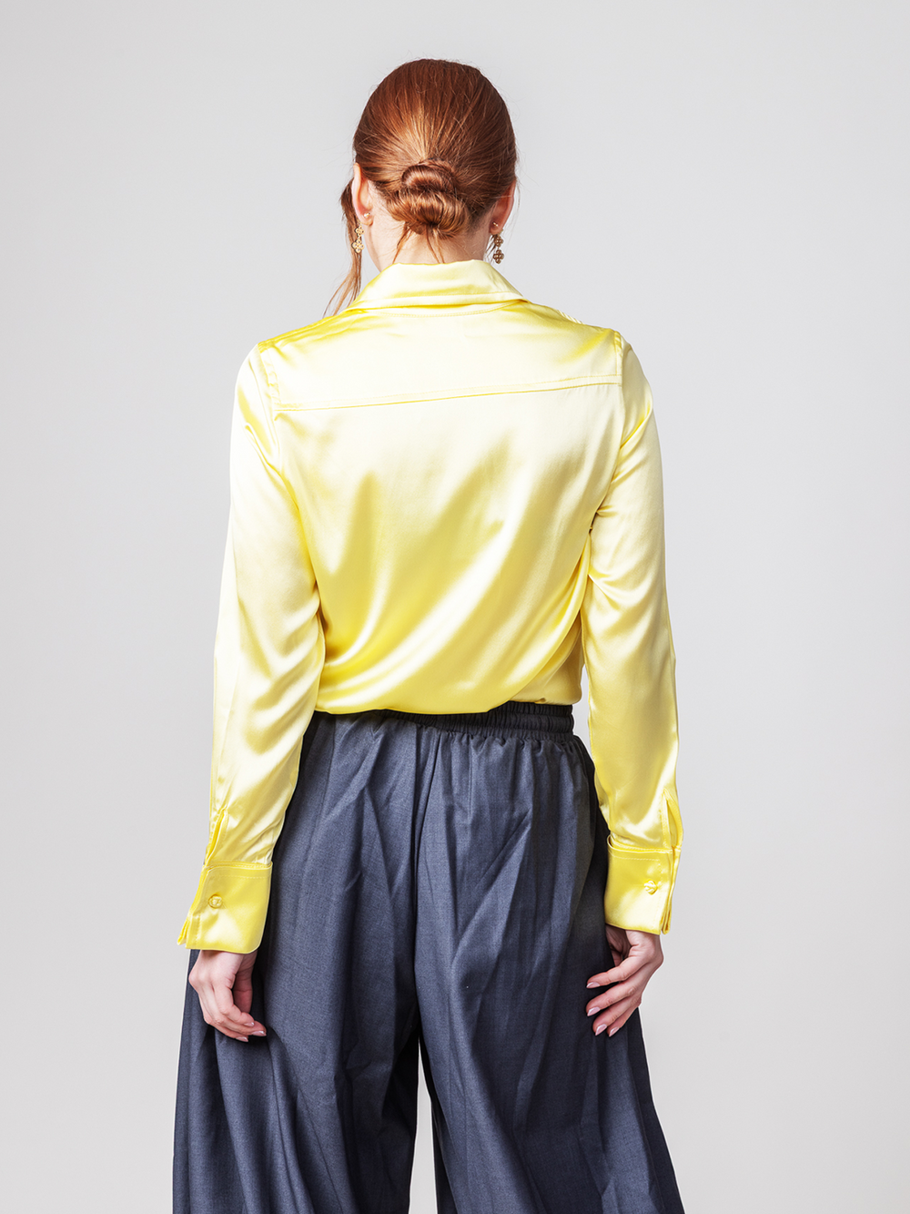 Drape Blouse with French Cuff - Soft Yellow - Farinaz Taghavi