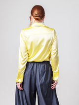 Drape Blouse with French Cuff - Soft Yellow