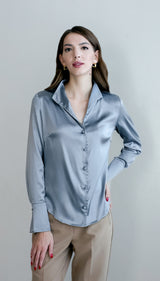 Soft Collar Blouse - Silver