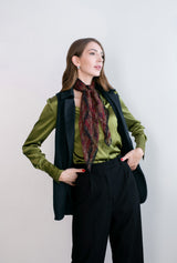 Soft Collar Blouse - Deep Green