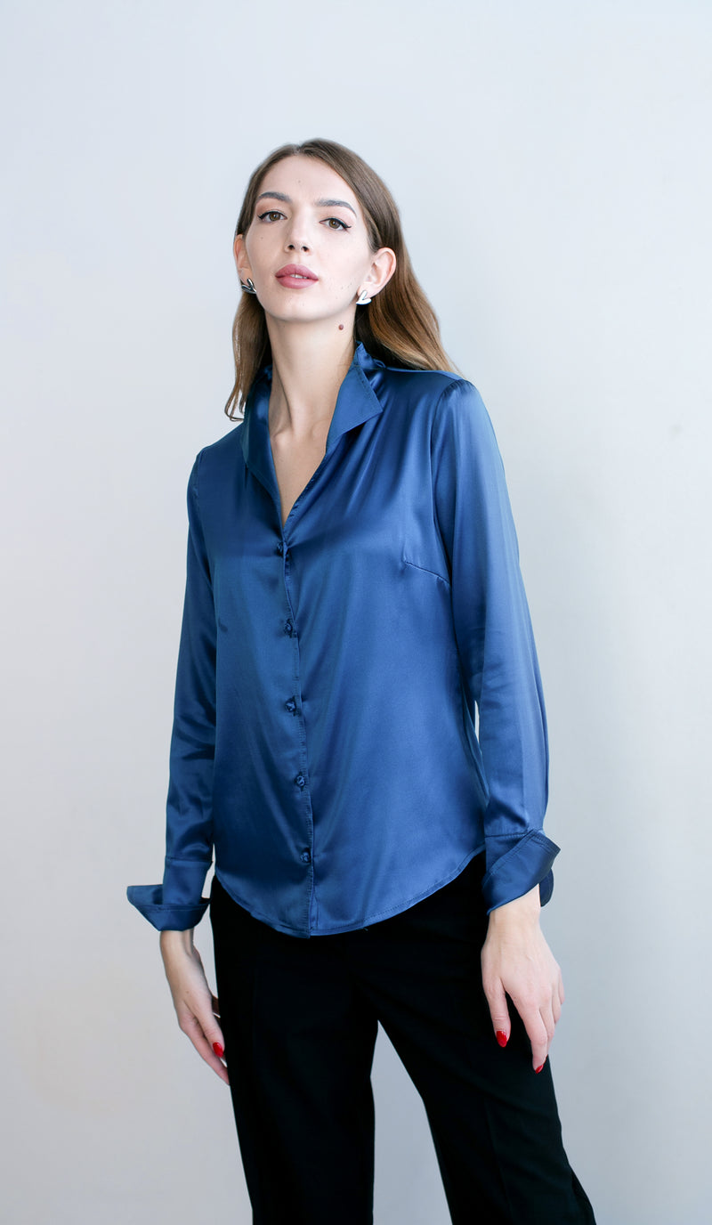 Soft Collar Blouse TEAL! – Farinaz Taghavi - Main Image