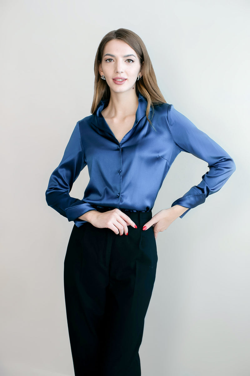 Soft Collar Blouse - TEAL!