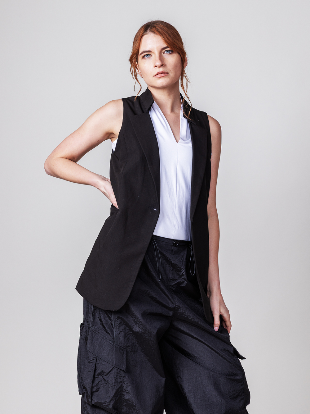 【新品】 OHGA 3way VEST ジレ　ブラウス Classic Vest Jacket - Black - Farinaz Taghavi
