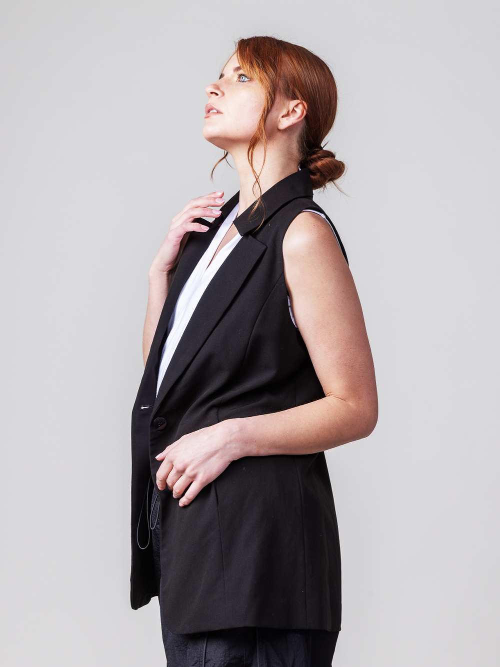 Classic Vest Jacket - Black - Farinaz Taghavi