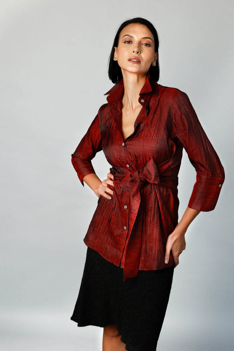 Rapture Tunic - Deep Red | Women's Blouse