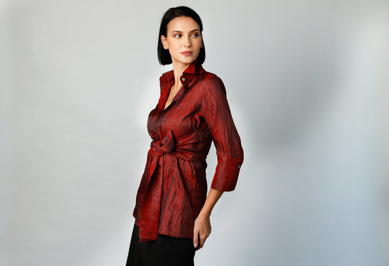Rapture Tunic - Deep Red | Women's Blouse