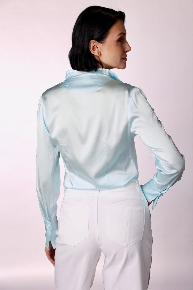 Soft Collar Blouse - Soft Aqua