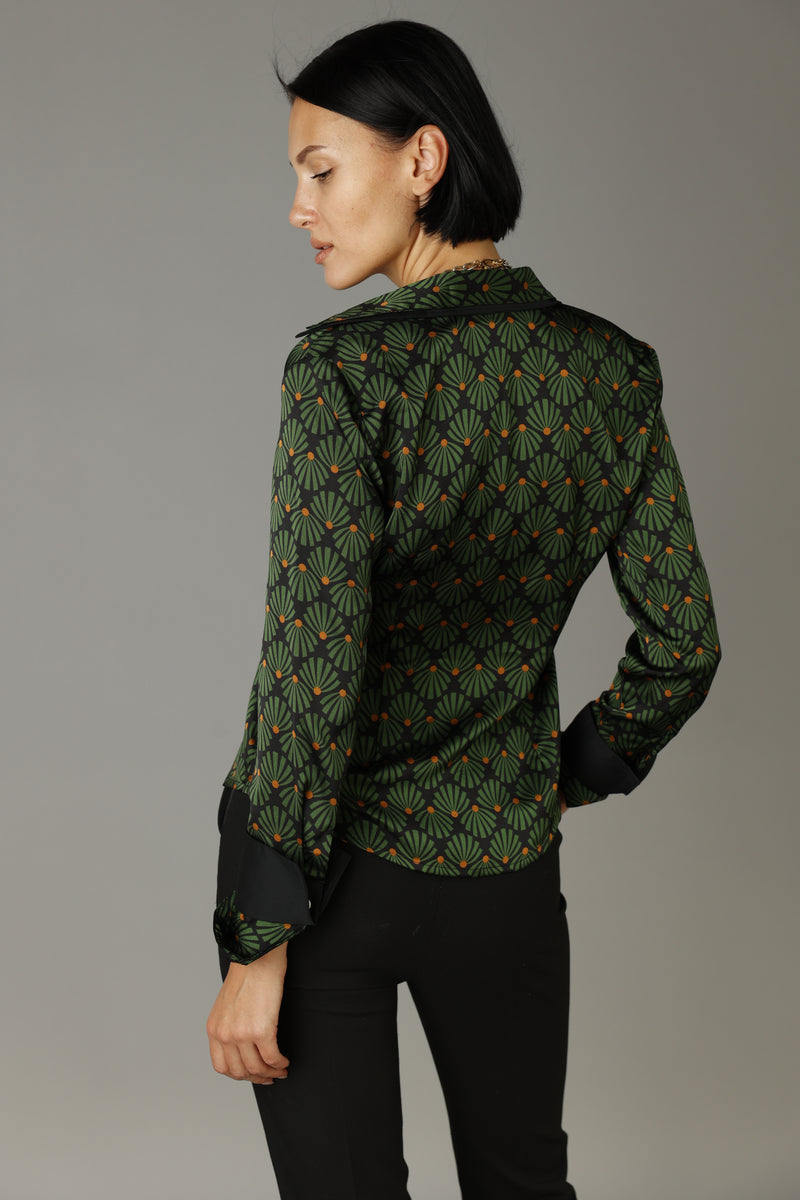 Double Collar - Green & Rust Pattern