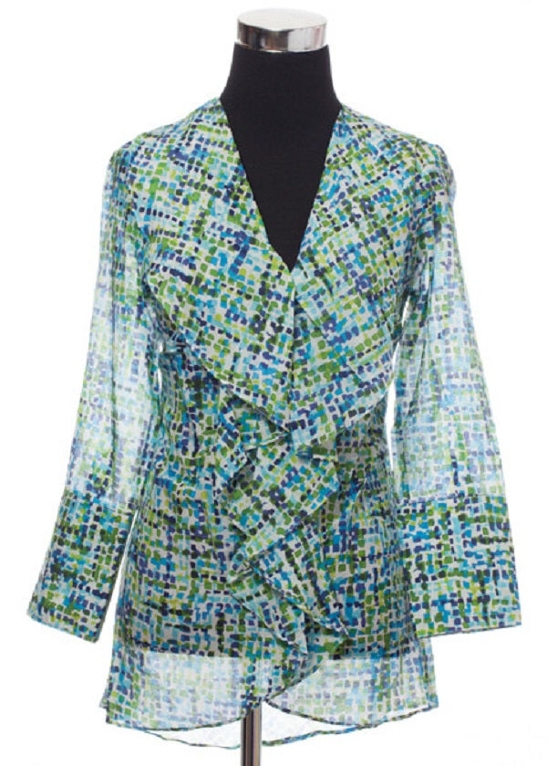 Flow Tunic  - Aqua & Blue - Farinaz Taghavi