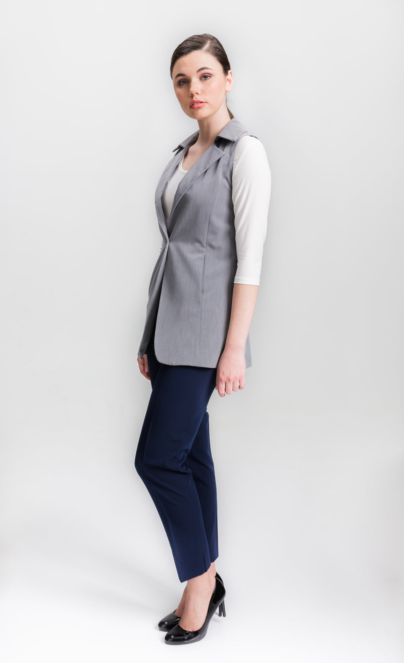 Light Gray Vest - Farinaz Taghavi