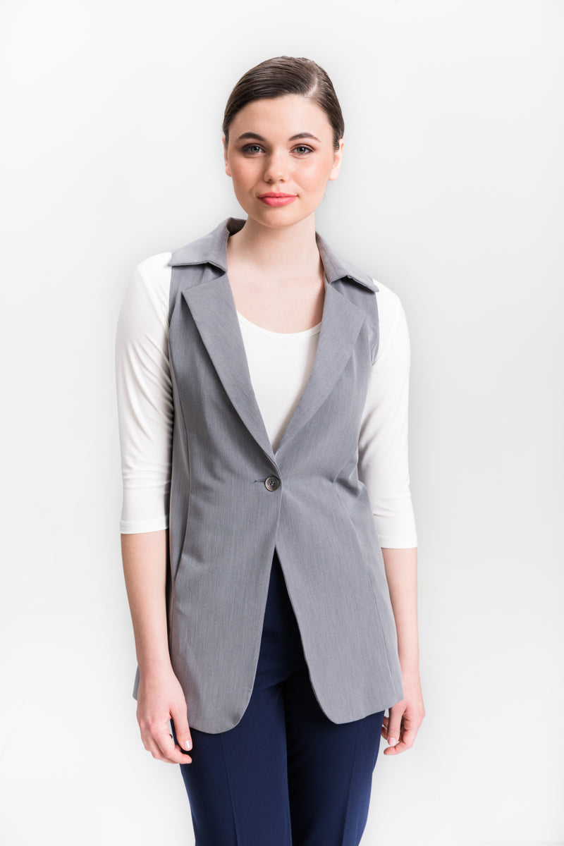 Light Gray Vest - Farinaz Taghavi