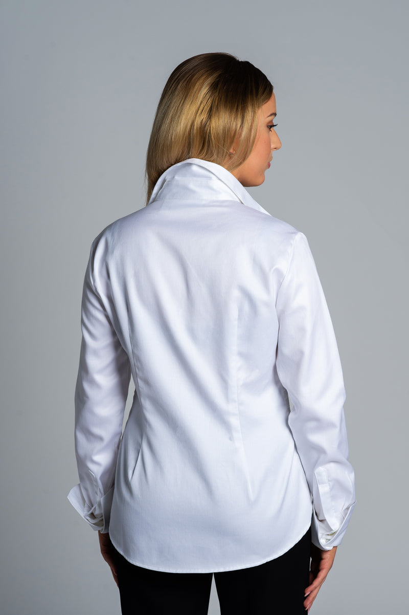Joy Pleated White Shirt - Farinaz Taghavi