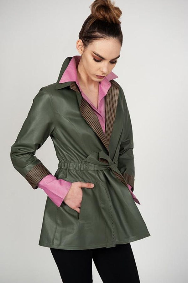 Reversible Lamb Leather Trench Jacket