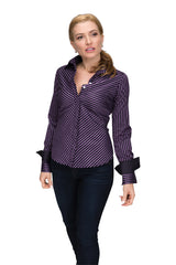 Double Collar - Black with Dark Purple - Farinaz Taghavi