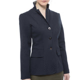 Stretch Cotton Blazer - Navy - Farinaz Taghavi