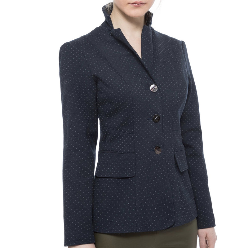 Stretch Cotton Blazer - Navy - Farinaz Taghavi