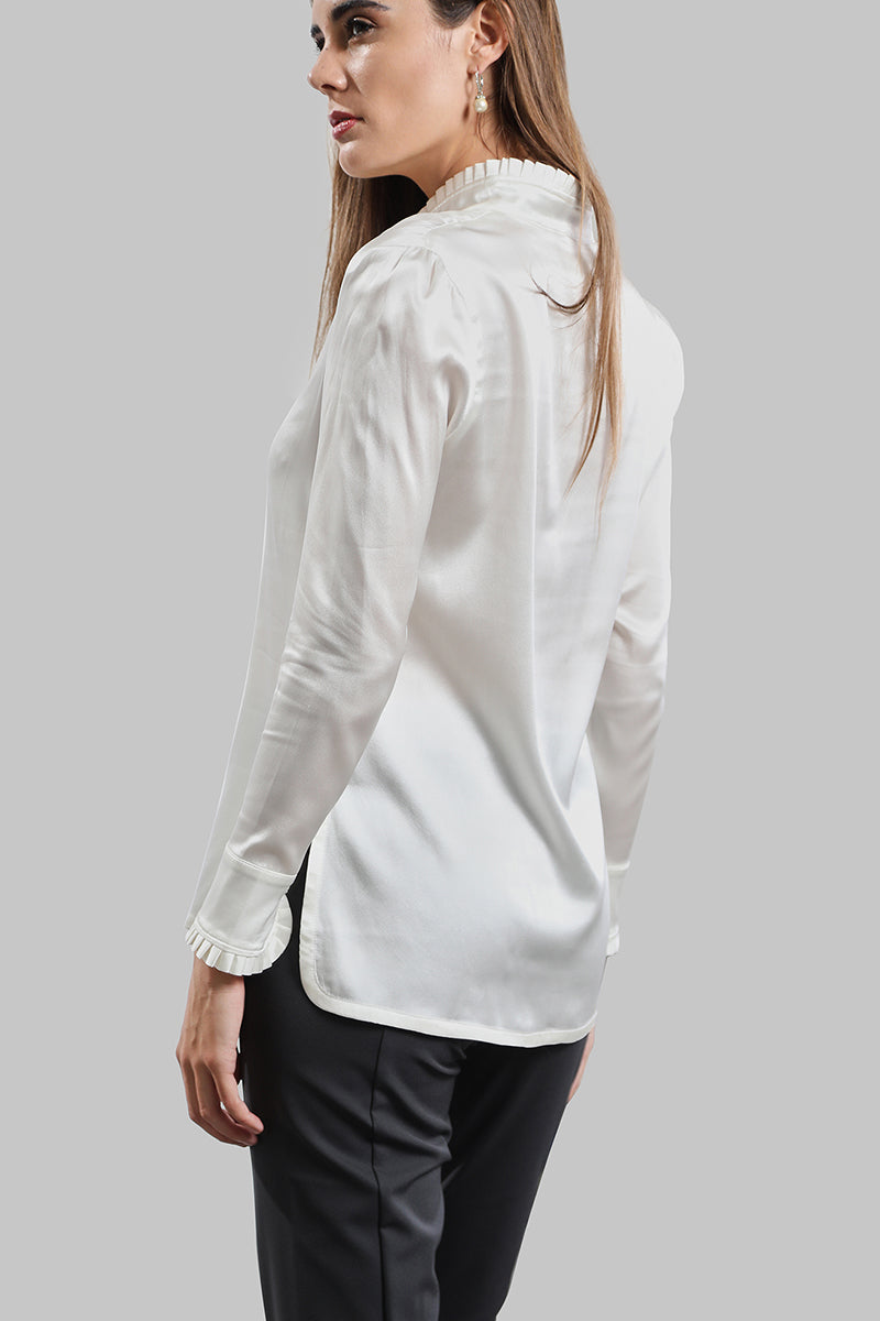 Pleated Tunic - Pearl White
