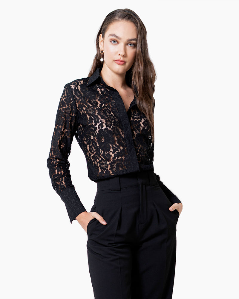 Attitude Lace Shirt - Black