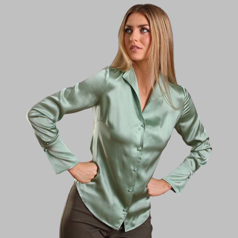 Soft Collar Blouse - Sage