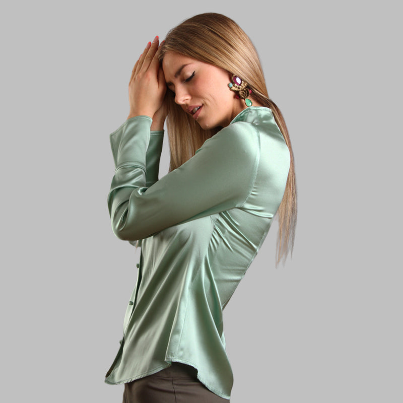 Soft Collar Blouse - Sage