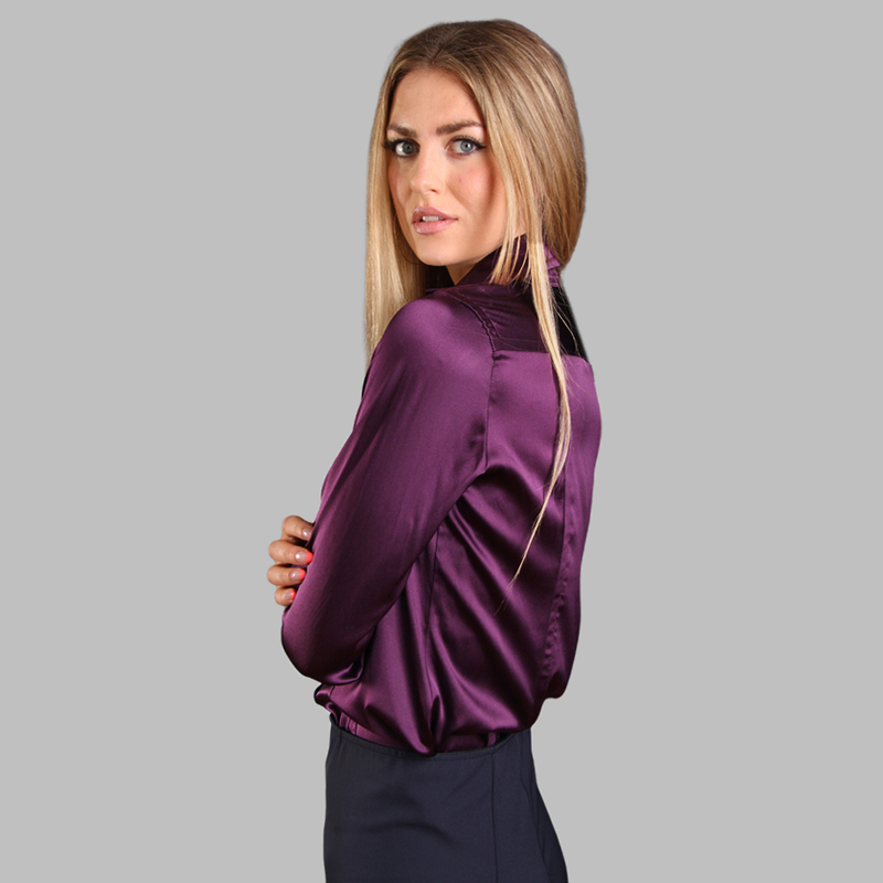 Drape Blouse with French Cuff - Purple Royale