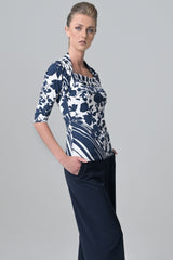 Evoke - Navy Flower Print - Farinaz Taghavi